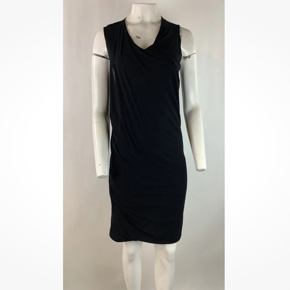 3.1 Phillip Lim Dresses & Skirts - 3.1 Phillip Lim Sz M Sheath Ruched Cocktail Dress Black 100% Cotton V Neck